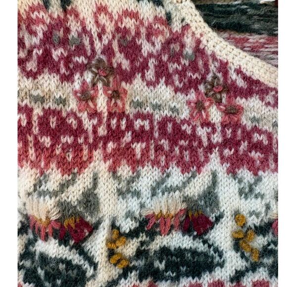 Susan Bristol Embroidered Cardigan Wool Floral Medium - Picture 3 of 5